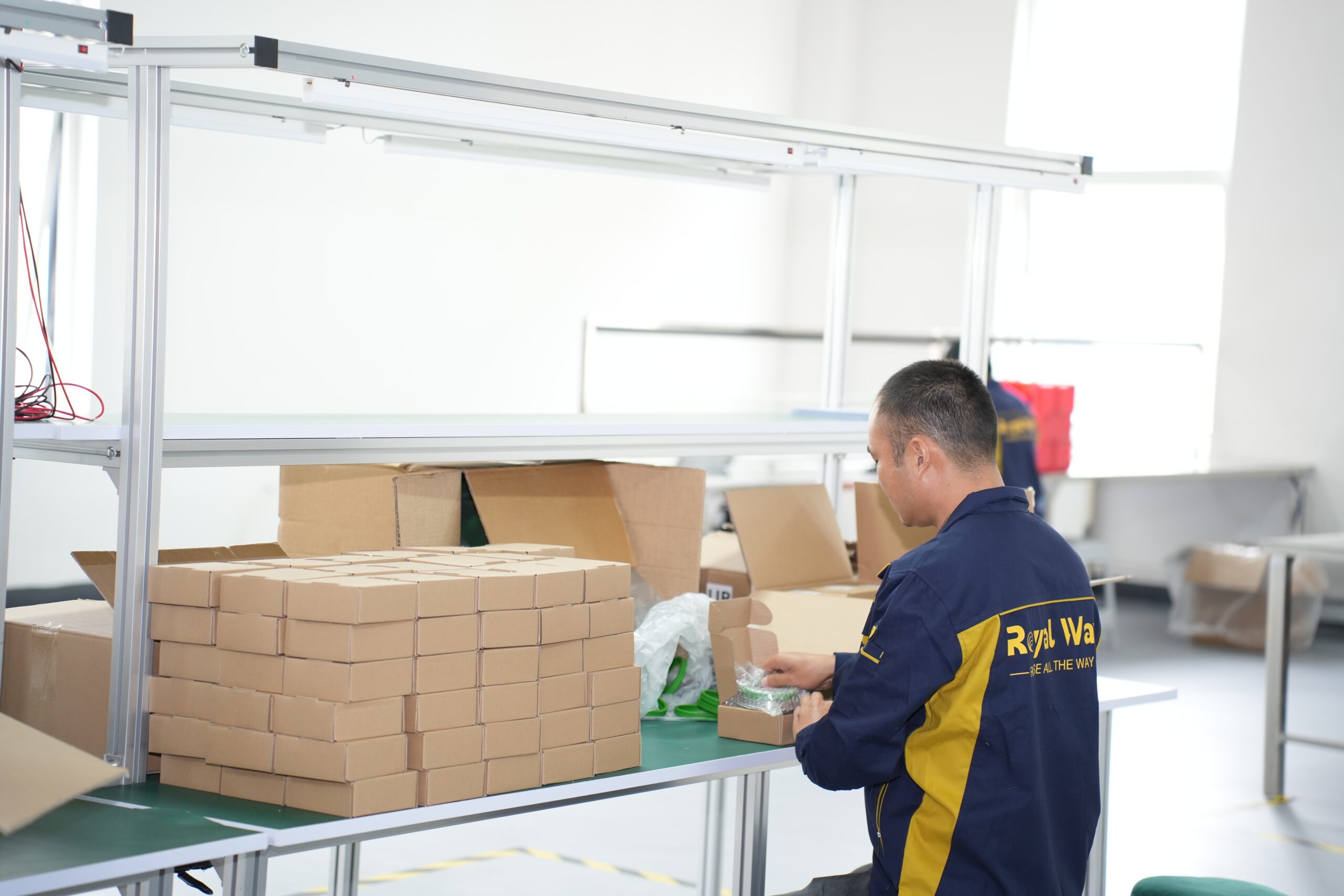 Engineer working on sealing components